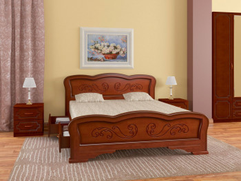 Кровать Карина-8 с ящиками из массива сосны 1400*2000 Орех в Чулыме - chulym.mebel54.com | фото