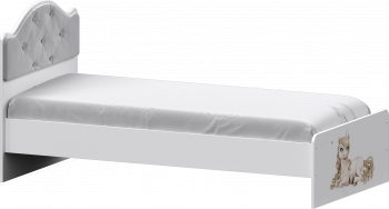 Кровать Каспер с мягкой спинкой и фотопечатью (800х1900) Белый в Чулыме - chulym.mebel54.com | фото