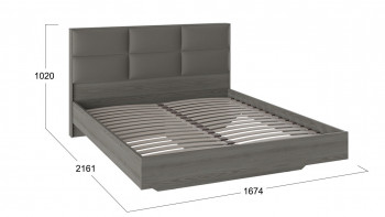 Кровать «Либерти» с мягким изголовьем и подъемным механизмом Хадсон/Ткань Грей/1600 в Чулыме - chulym.mebel54.com | фото