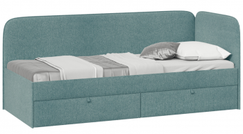 Кровать «Молли» с мягкой обивкой (900) тип 1 (Микровелюр Scandi Indigo 11) в Чулыме - chulym.mebel54.com | фото
