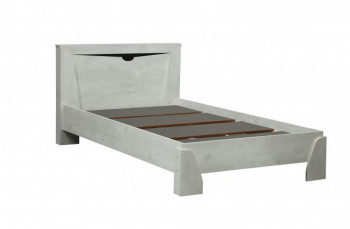Кровать одинарная 33.07 с настилом "Лючия" (ш. 900)/(бетон пайн белый / венге / белый) в Чулыме - chulym.mebel54.com | фото