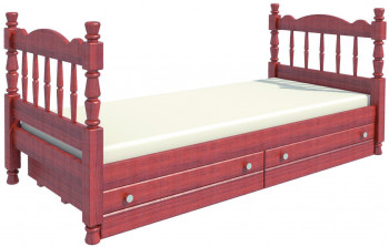 Кровать одинарная Аленка из массива сосны 800*1890 Орех в Чулыме - chulym.mebel54.com | фото