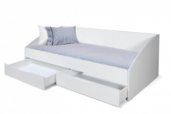 Кровать одинарная "Фея - 3" (симметричная) New/(белый / белый / ДВПО: белый) в Чулыме - chulym.mebel54.com | фото