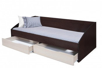 Кровать одинарная "Фея - 3" (симметричная) New (венге / вудлайн кремовый / ДВПО: белый) в Чулыме - chulym.mebel54.com | фото