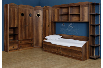Кровать с 2-мя ящиками «Навигатор» (Дуб Каньон) в Чулыме - chulym.mebel54.com | фото