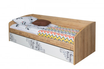 Кровать с 2 ящиками «Оксфорд» (Ривьера/Белый с рисунком) в Чулыме - chulym.mebel54.com | фото