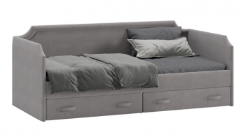 Кровать с мягкой обивкой и ящиками «Кантри» Тип 1 (900) (Велюр Светло-серый) в Чулыме - chulym.mebel54.com | фото
