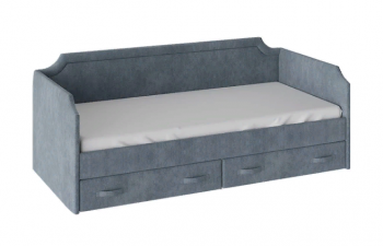 Кровать с мягкой обивкой и ящиками «Кантри» Тип 1 (900) (Замша синяя) в Чулыме - chulym.mebel54.com | фото