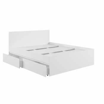 Кровать с ящиками К1.6М Мадера Белый в Чулыме - chulym.mebel54.com | фото