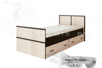 Кровать Сакура с настилом и ящиками 0,9 (Венге/Лоредо) в Чулыме - chulym.mebel54.com | фото