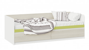Кровать «Сканди» с 2 ящиками Дуб Гарден/Белый/Зеленый в Чулыме - chulym.mebel54.com | фото