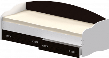 Кровать Софа-7 с мягкой спинкой (800х1900) Белый/Венге в Чулыме - chulym.mebel54.com | фото