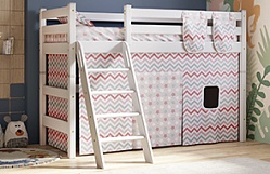Кровать Соня вариант 6 полувысокая с наклонной лестницей Белый полупрозрачный в Чулыме - chulym.mebel54.com | фото
