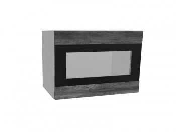 Лофт ПГСФ 500 шкаф верхний горизонтальный со стеклом и фотопечатью (Дуб бурый/корпус Серый) в Чулыме - chulym.mebel54.com | фото