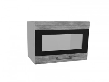 Лофт ПГСФ 500 шкаф верхний горизонтальный со стеклом и фотопечатью (Дуб майский/корпус Серый) в Чулыме - chulym.mebel54.com | фото