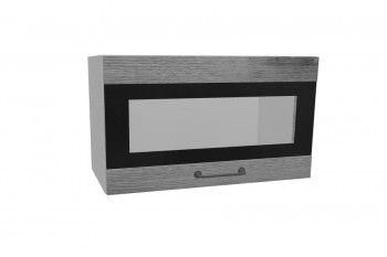 Лофт ПГСФ 600 шкаф верхний горизонтальный со стеклом и фотопечатью (Дуб цикорий/корпус Серый) в Чулыме - chulym.mebel54.com | фото