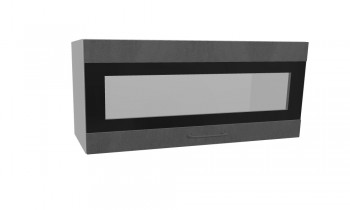 Лофт ПГСФ 800 шкаф верхний горизонтальный со стеклом и фотопечатью (Бетон темный/корпус Серый) в Чулыме - chulym.mebel54.com | фото