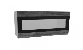 Лофт ПГСФ 800 шкаф верхний горизонтальный со стеклом и фотопечатью (Дуб бурый/корпус Серый) в Чулыме - chulym.mebel54.com | фото