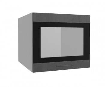 Лофт ВПГСФ 500 шкаф верхний горизонтальный со стеклом высокий с фотопечатью (Бетон темный/корпус Серый) в Чулыме - chulym.mebel54.com | фото