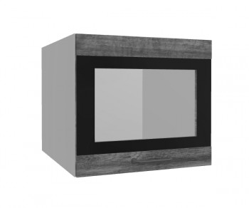 Лофт ВПГСФ 500 шкаф верхний горизонтальный со стеклом высокий с фотопечатью (Дуб бурый/корпус Серый) в Чулыме - chulym.mebel54.com | фото