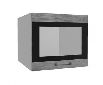 Лофт ВПГСФ 500 шкаф верхний горизонтальный со стеклом высокий с фотопечатью (Дуб цикорий/корпус Серый) в Чулыме - chulym.mebel54.com | фото