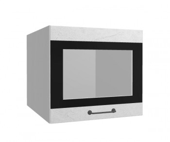 Лофт ВПГСФ 500 шкаф верхний горизонтальный со стеклом высокий с фотопечатью (Штукатурка белая/корпус Серый) в Чулыме - chulym.mebel54.com | фото