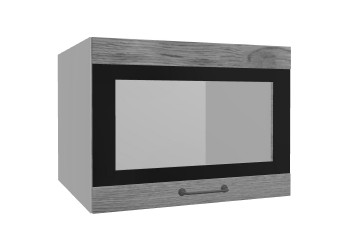 Лофт ВПГСФ 600 шкаф верхний горизонтальный со стеклом высокий с фотопечатью (Дуб цикорий/корпус Серый) в Чулыме - chulym.mebel54.com | фото
