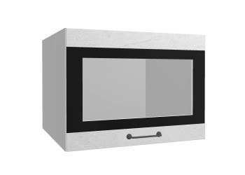 Лофт ВПГСФ 600 шкаф верхний горизонтальный со стеклом высокий с фотопечатью (Штукатурка белая/корпус Серый) в Чулыме - chulym.mebel54.com | фото