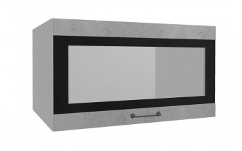 Лофт ВПГСФ 800 шкаф верхний горизонтальный со стеклом высокий с фотопечатью (Бетон светлый/корпус Серый) в Чулыме - chulym.mebel54.com | фото