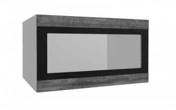 Лофт ВПГСФ 800 шкаф верхний горизонтальный со стеклом высокий с фотопечатью (Дуб бурый/корпус Серый) в Чулыме - chulym.mebel54.com | фото