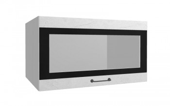Лофт ВПГСФ 800 шкаф верхний горизонтальный со стеклом высокий с фотопечатью (Штукатурка белая/корпус Серый) в Чулыме - chulym.mebel54.com | фото