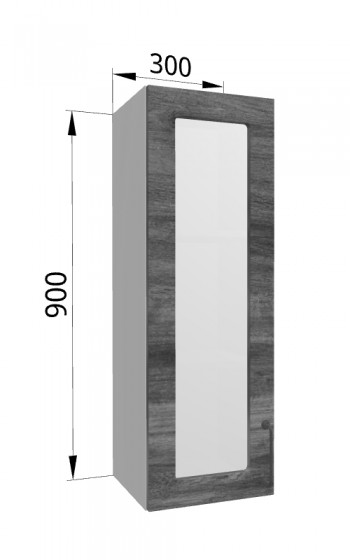 Лофт ВПС 300 шкаф верхний со стеклом высокий (Дуб бурый/корпус Серый) в Чулыме - chulym.mebel54.com | фото