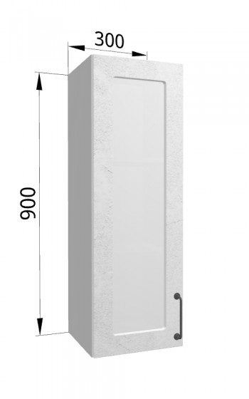Лофт ВПС 300 шкаф верхний со стеклом высокий (Штукатурка белая/корпус Серый) в Чулыме - chulym.mebel54.com | фото