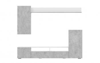 Мебель для гостиной МГС 4 (Белый/Цемент светлый) в Чулыме - chulym.mebel54.com | фото