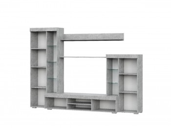 Мебель для гостиной МГС 5 Цемент светлый / Белый в Чулыме - chulym.mebel54.com | фото