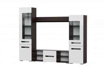 Мебель для гостиной МГС 6 (Исполнение 1/Венге/Белый глянец) в Чулыме - chulym.mebel54.com | фото