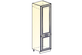 Монако Шкаф-пенал L600 под холодильник (2 дв. гл.) (Белый/Латте матовый) в Чулыме - chulym.mebel54.com | фото