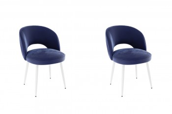 Набор стульев Моли 2 шт (синий велюр/белый) в Чулыме - chulym.mebel54.com | фото