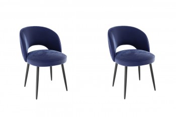 Набор стульев Моли 2 шт (синий велюр/черный) в Чулыме - chulym.mebel54.com | фото