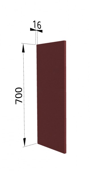 Панель торцевая П Квадро (для шкафа верхнего) Красная кожа в Чулыме - chulym.mebel54.com | фото