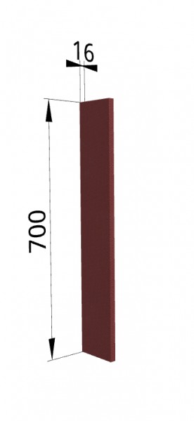Панель торцевая ПТ 400 Квадро (для шкафа торцевого верхнего) Красная кожа в Чулыме - chulym.mebel54.com | фото