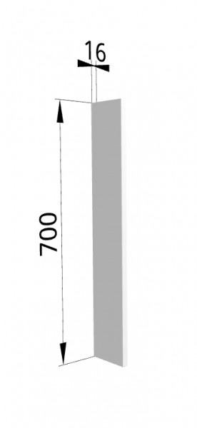 Панель торцевая ПТ 400 Ройс (для шкафа торцевого верхнего) Белый софт в Чулыме - chulym.mebel54.com | фото