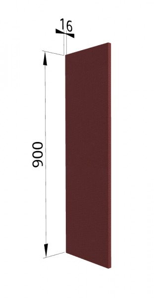 Панель торцевая ВП Квадро (для шкафа верхнего высокого) Красная кожа в Чулыме - chulym.mebel54.com | фото