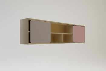 Полка между шкафами 1660 Грэйси (Розовый/Серый/корпус Клен) в Чулыме - chulym.mebel54.com | фото