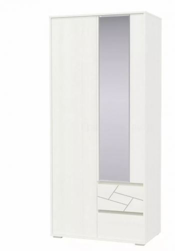 Шкаф 2-х дверный с ящиками Аделина 1000 Рамух белый в Чулыме - chulym.mebel54.com | фото