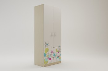Шкаф 2-х створчатый с ящиками Флёр (Белый/корпус Клен) в Чулыме - chulym.mebel54.com | фото