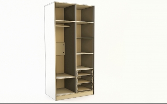 Шкаф 2-х створчатый с ящиками Клаксон (Бежевый/корпус Клен) в Чулыме - chulym.mebel54.com | фото