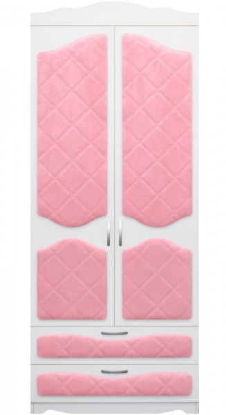 Шкаф 2-х створчатый с ящиками серии Иллюзия 36 Светло-розовый в Чулыме - chulym.mebel54.com | фото