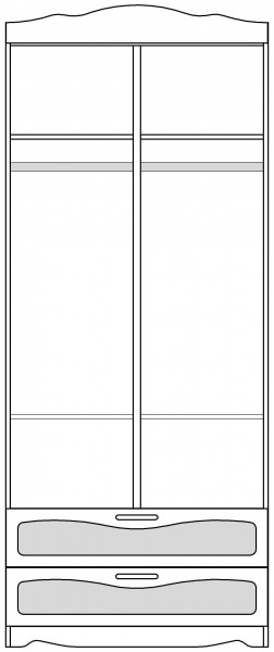 Шкаф 2-х створчатый с ящиками серии Иллюзия 71 Бордовый в Чулыме - chulym.mebel54.com | фото