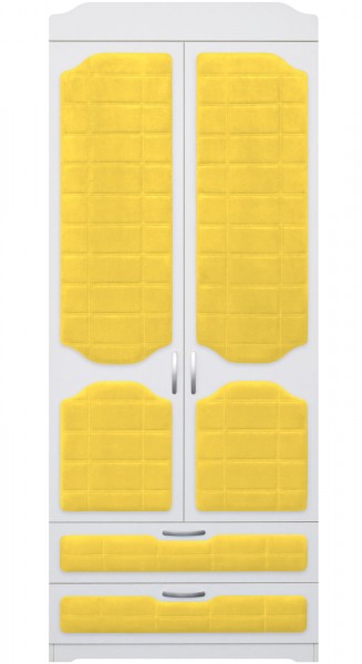 Шкаф 2-х створчатый с ящиками серии Спорт 74 Жёлтый в Чулыме - chulym.mebel54.com | фото